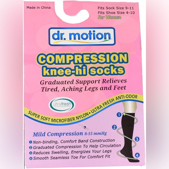 Dr. Motion Compression Black & Brown Knee-High Socks 2 Pairs - Picture 4 of 7